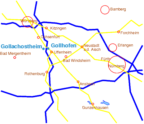 Umgebung von Gollhofen und Gollachostheim
